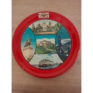 Vintage tin Metal Souvenir tray landmarks from St. Louis, Missouri. 1959